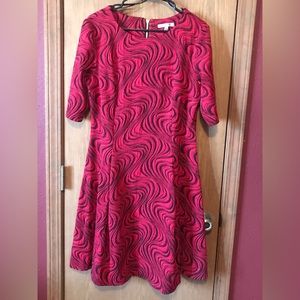 Sandra Darren Red/Black polyester dress. Size 16